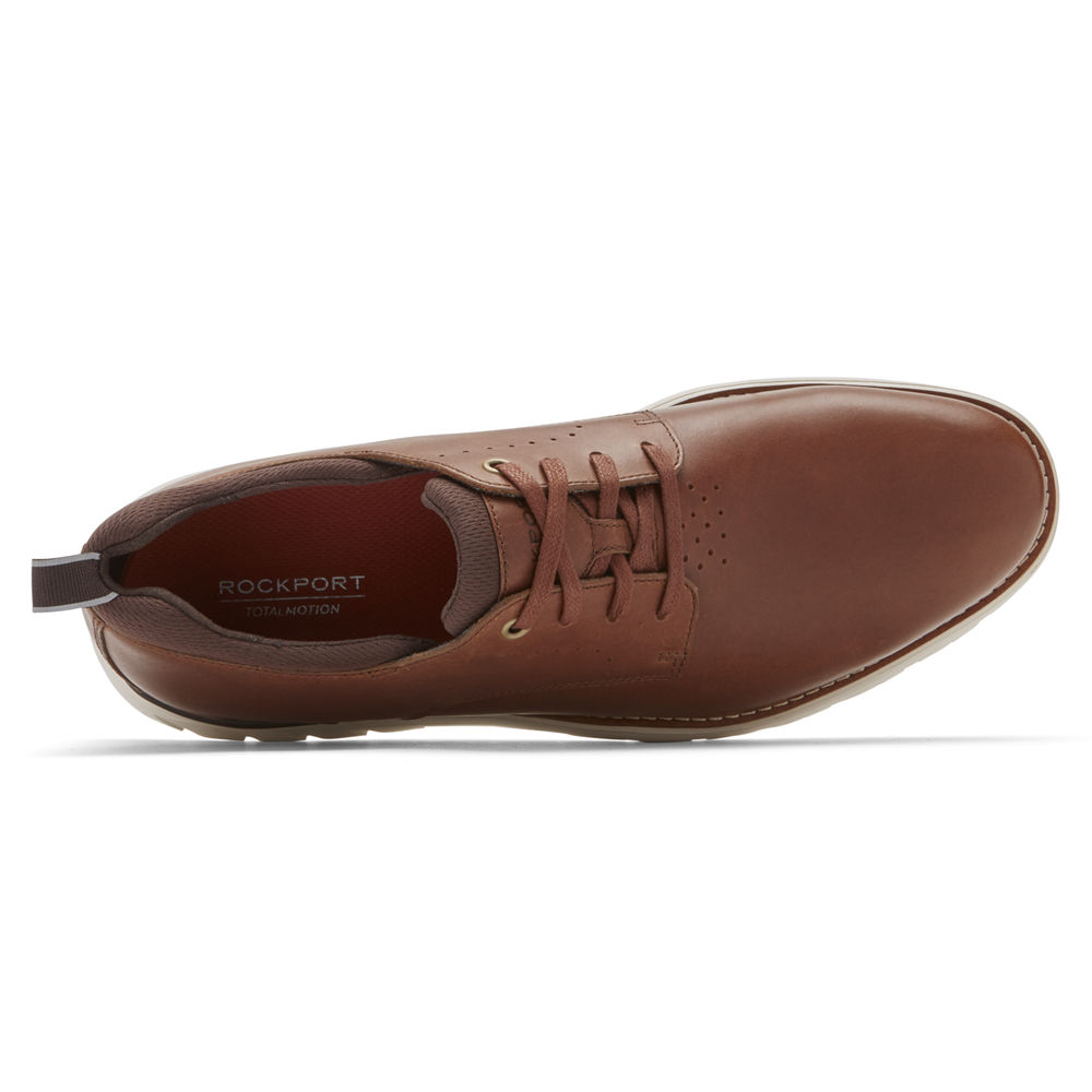 Oxfords Rockport Hombre Mexico - Total Motion Sport Plain Toe Marrom - EKDHW4206